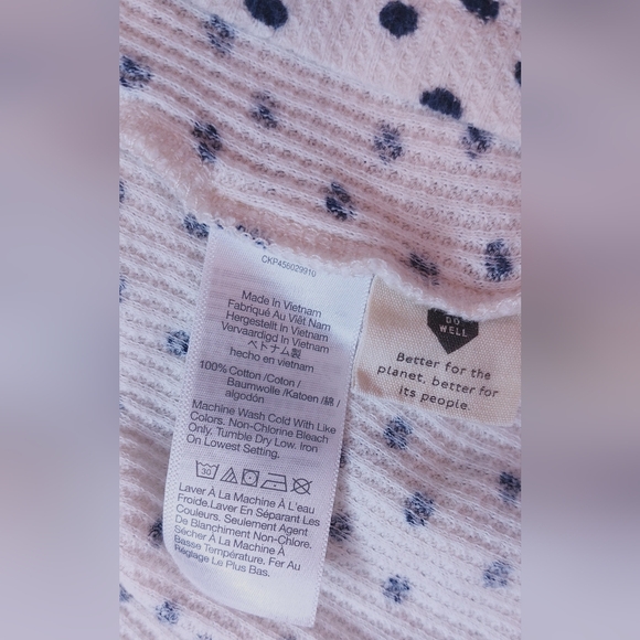 Madewell Waffle Knit Pajama Tee in Tossed Dot Size Medium 100% Cotton Comfy Soft - Picture 8 of 12